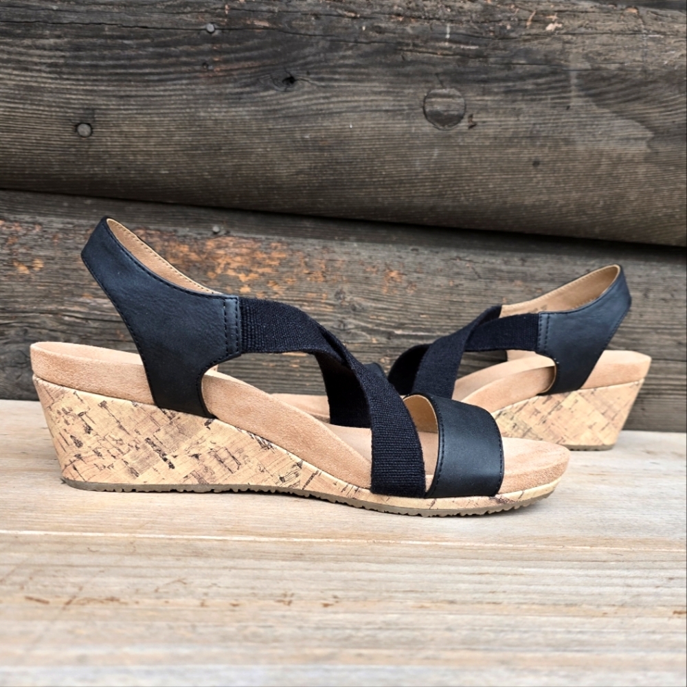 Life Stride NEW Mexico Modern Coastal Minimalist Cork Wedge Comfort Sandal 7M - Picture 5 of 16